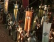 The banner of House Crakehall (centre) at the Tourney of the Hand in "The Wolf and the Lion".