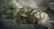 Rhaegar, dead in the ford of the Trident river.