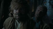 Jorah kidnaps Tyrion Lannister to bring to Dany, Season 5.