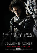 Jon featured in a promotional poster for Season 1 of Game of Thrones
