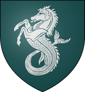 House Velaryon: sea green, a silver seahorse