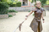 Obara Sand's weapon of choice is the spear, following the example of her father