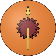 House Martell: orange, a red sunburst pierced by a gold spear