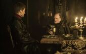 Jaime dines with Walder Frey after Riverrun is retaken