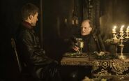 Jaime dines with Walder Frey after Riverrun is retaken