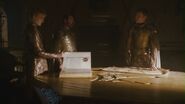 From the Season 4 premiere: Jaime is wearing armor with the new Kingsguard sigil (a crown made of swords), even though the central table in the White Sword Tower is engraved with the original Kingsguard sigil from Seasons 1-3.