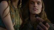 Daario holds a Braavosi coin