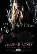Cersei featured in a promotional poster for Game of Thrones.