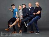 Rheon with Faye Marsay, John Bradley, Conleth Hill and Liam Cunningham