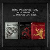 Artes alternativas, focando nas Casas Stark, Lannister e Targaryen.