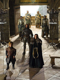 Tyrion, Cat and Vardis at the Eyrie