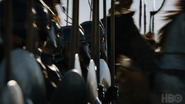 Unsullied staffs, banners and flags. Season 7.