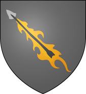 Bronn's house: a flaming arrow bendwise