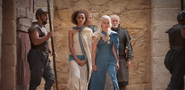 Jorah joins Dany, Barristan, Missandei and Grey Worm, "And Now His Watch Is Ended"