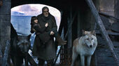 Summer and Shaggydog escaping the sack of Winterfell in "Valar Morghulis".