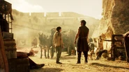 Arya and Gendry 1x10.jpg (59 KB) Arya and Gendry ready to leave King's Landing in "Fire and Blood."