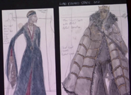 Early concept art for Catelyn and Eddard's costumes.