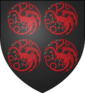The personal sigil of Maekar I Targaryen, quartered.