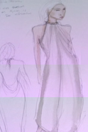 Concept art of Daenerys's "display" dress from when she is first presented to Khal Drogo.