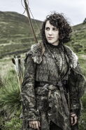 Meera Reed, Jojen's sister, also of the crannogmen. She is armed with bow and arrows.