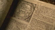 House Baratheon, first visible page. The page contains the genealogical entries of Axel Baratheon, Serac Baratheon, Mychal Baratheon, Ethelide Baratheon, Theresa Baratheon, and William Baratheon.