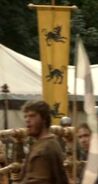The banner of House Clegane at the Tourney of the Hand in "Cripples, Bastards, and Broken Things".