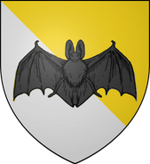 House Lothston: per bend silver and gold, a black bat