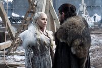 Jon e Dany conversam em Winterfell
