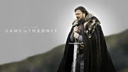 Promotional wallpaper for the first season featuring Eddard and Ice.
