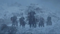 Caminhantes Brancos cercaram Jon Snow e seu bando para lá da Muralha.