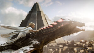 Dany rides Drogon s6 Meereen