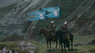 House Baratheon knights holding Renly's banner in "Garden of Bones"