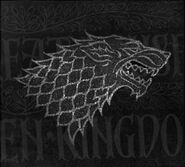 House Stark's sigil in black and white from the HBO viewer's guide.