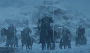 The Night King and White Walkers on horseback.