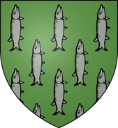 House Botley: pale green, a shoal of silver fish