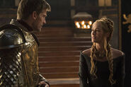 Cersei chastises Jaime in the Great Sept.