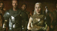 Daenerys with rescued dragons confront Xaro in Valar Morghulis.