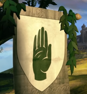 Banner of House Gardener displaying their green hand sigil.