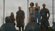 Barristan waiting with daenerys and co