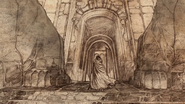 Вход в Цитадель, охраняемый двумя каменными сфинксами.