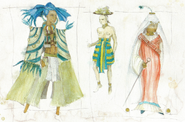 Concept art of Qartheen costumes.
