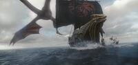 Targaryen Ship and Caraxes