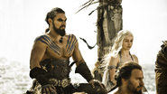 Khal Drogo, decorated with ceremonial blue paint for his wedding to Daenerys Targaryen