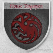 A shield emblazoned with the sigil of House Targaryen from the HBO viewer's guide.