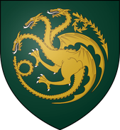 The royal standard of Aegon II Targaryen, a gold dragon.