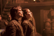 Yara and Theon Look Up at Euron