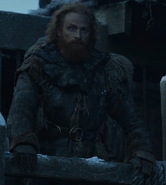 Tormund witnesses Jon being brought to Castle Black.