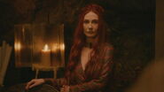 Melisandre's alternate dress has the same hexagon motif as Quaithe's.
