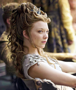 Margaery's hairstyle at her wedding to Joffrey.