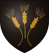House Selmy: dark brown, three stalks of yellow wheat